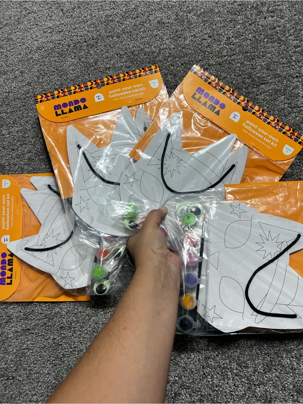 Mondo Llama paint your own Halloween Cat Kit Set of 4 New